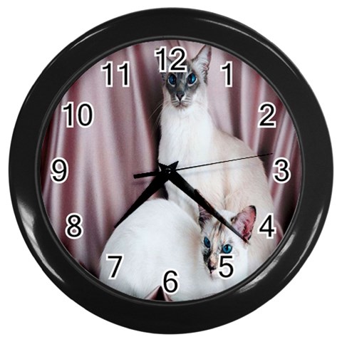 Siamese Sisters Wall Clock (Black) from ArtsNow.com Front