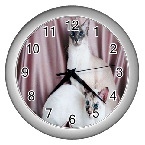 Siamese Sisters Wall Clock (Silver) from ArtsNow.com Front