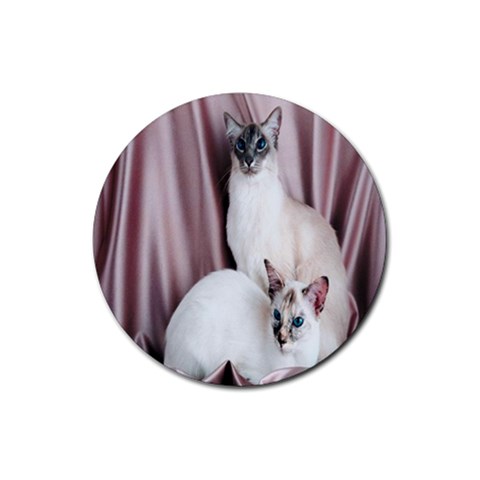 Siamese Sisters Rubber Round Coaster (4 pack) from ArtsNow.com Front