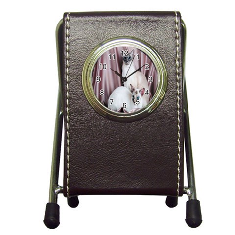 Siamese Sisters Pen Holder Desk Clock from ArtsNow.com Front