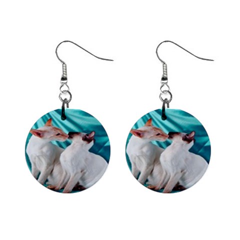 Siamese Kissy Kissy 1  Button Earrings from ArtsNow.com Front