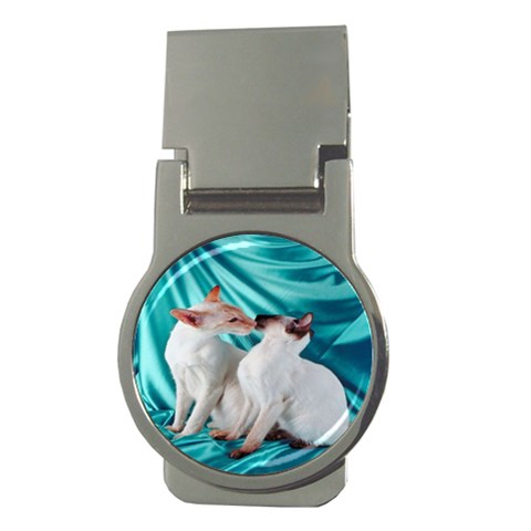 Siamese Kissy Kissy Money Clip (Round) from ArtsNow.com Front