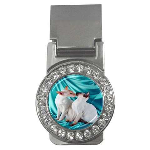 Siamese Kissy Kissy Money Clip (CZ) from ArtsNow.com Front