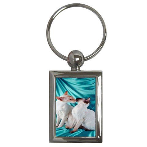 Siamese Kissy Kissy Key Chain (Rectangle) from ArtsNow.com Front