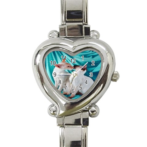 Siamese Kissy Kissy Heart Italian Charm Watch from ArtsNow.com Front