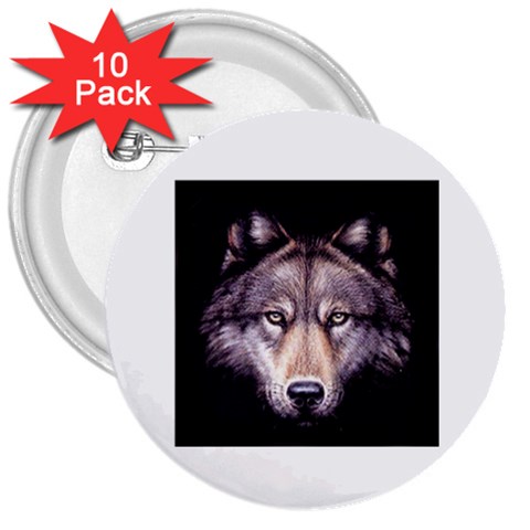 wolf 3  Button (10 pack) from ArtsNow.com Front