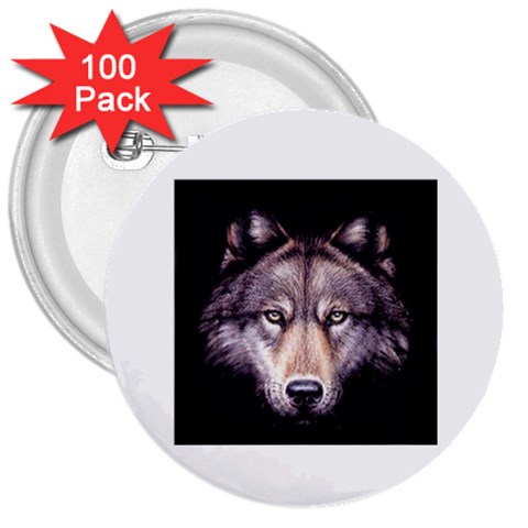 wolf 3  Button (100 pack) from ArtsNow.com Front