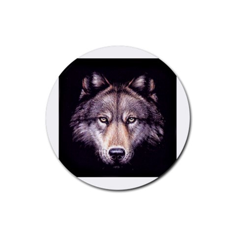 wolf Rubber Coaster (Round) from ArtsNow.com Front