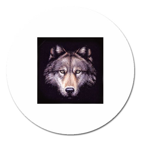 wolf Magnet 5  (Round) from ArtsNow.com Front