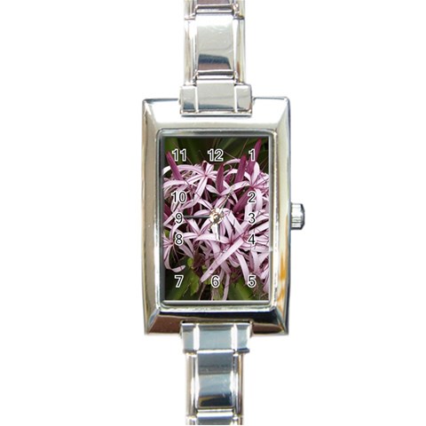 purple flowers Rectangular Italian Charm Watch from ArtsNow.com Front