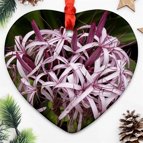 purple flowers Ornament (Heart) from ArtsNow.com Front