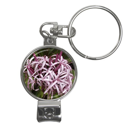 purple flowers Nail Clippers Key Chain from ArtsNow.com Front