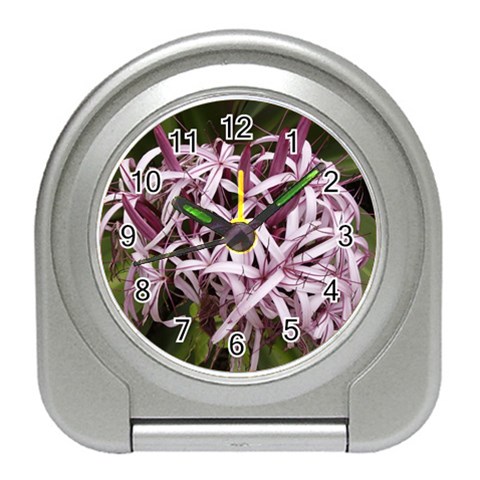 purple flowers Travel Alarm Clock from ArtsNow.com Front