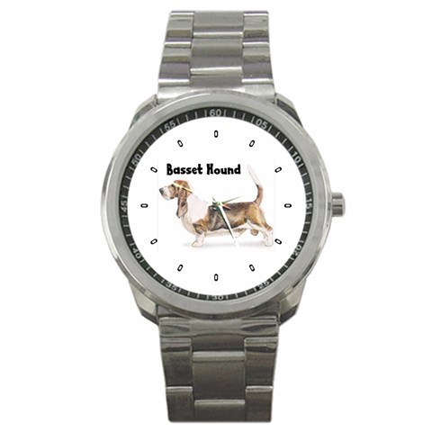 Basset Hound Sport Metal Watch from ArtsNow.com Front