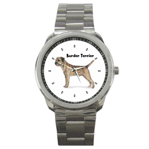 Border Terrier Sport Metal Watch from ArtsNow.com Front