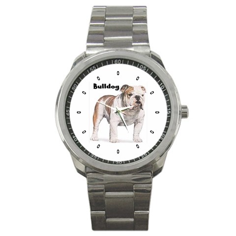 Bulldog Sport Metal Watch from ArtsNow.com Front