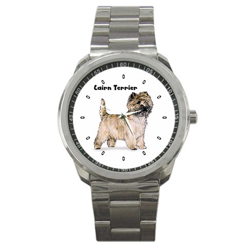 Cairn Terrier Sport Metal Watch from ArtsNow.com Front