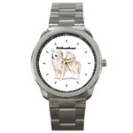 Chihuahua Long Hair Sport Metal Watch