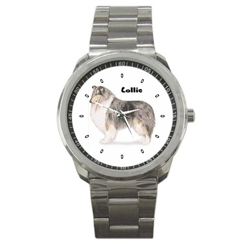 Collie Sport Metal Watch from ArtsNow.com Front