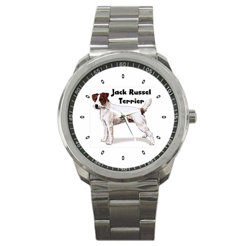 Jack Russell Terrier Sport Metal Watch from ArtsNow.com Front