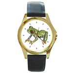 Frog Round Gold Metal Watch