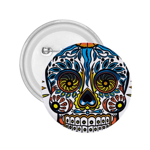 Mexican Skull 2.25  Button from ArtsNow.com Front