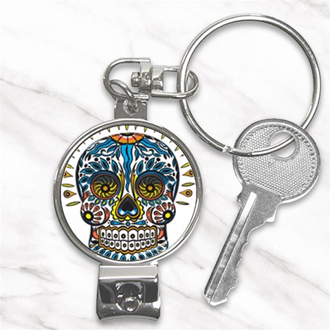 Mexican Skull Nail Clippers Key Chain from ArtsNow.com Front