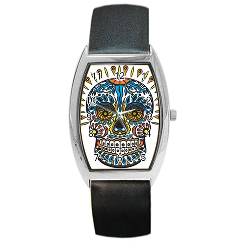 Mexican Skull Barrel Style Metal Watch from ArtsNow.com Front