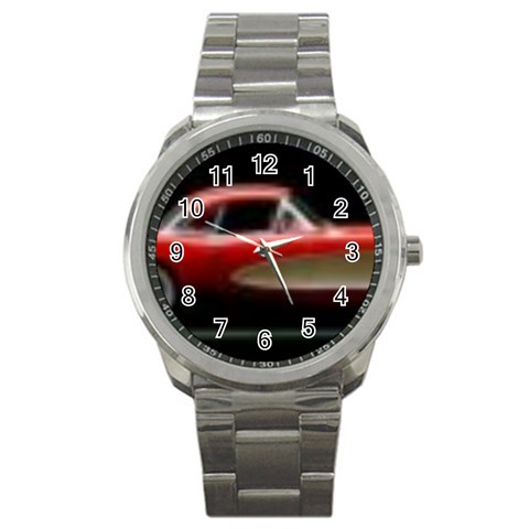 red corvette Sport Metal Watch from ArtsNow.com Front