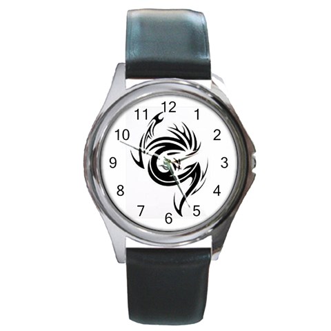 tattoo Round Metal Watch from ArtsNow.com Front