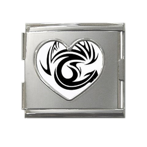 tattoo Mega Link Heart Italian Charm (18mm) from ArtsNow.com Front