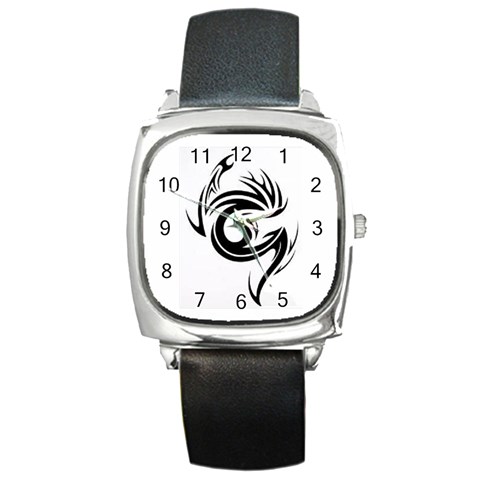 tattoo Square Metal Watch from ArtsNow.com Front