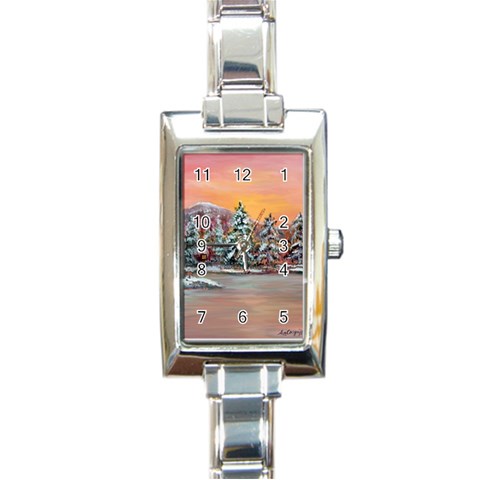  Jane s Winter Sunset   by Ave Hurley of ArtRevu ~ Rectangle Italian Charm Watch from ArtsNow.com Front