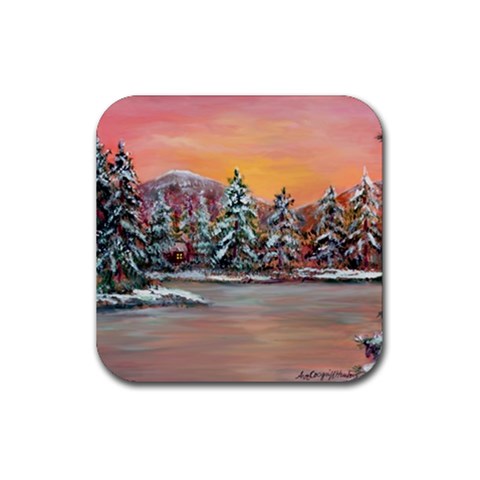  Jane s Winter Sunset   by Ave Hurley of ArtRevu ~ Rubber Coaster (Square) from ArtsNow.com Front