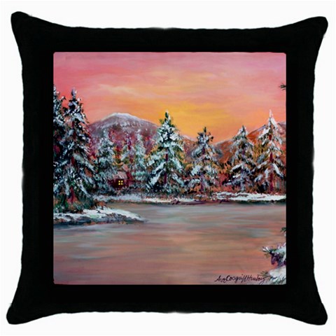  Jane s Winter Sunset   by Ave Hurley of ArtRevu ~ Throw Pillow Case (Black) from ArtsNow.com Front