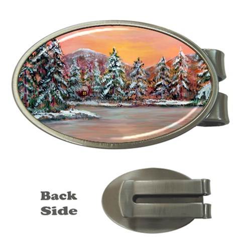  Jane s Winter Sunset   by Ave Hurley of ArtRevu ~ Money Clip (Oval) from ArtsNow.com Front