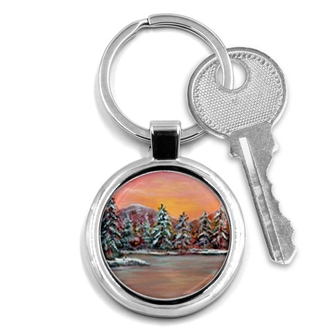  Jane s Winter Sunset   by Ave Hurley of ArtRevu ~ Key Chain (Round) from ArtsNow.com Front