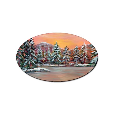  Jane s Winter Sunset   by Ave Hurley of ArtRevu ~ Sticker (Oval) from ArtsNow.com Front