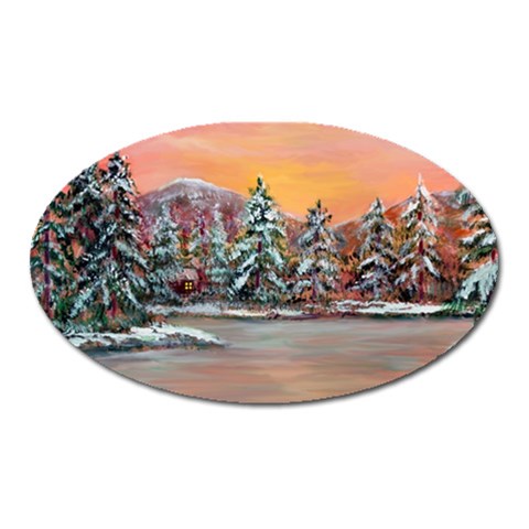  Jane s Winter Sunset   by Ave Hurley of ArtRevu ~ Magnet (Oval) from ArtsNow.com Front