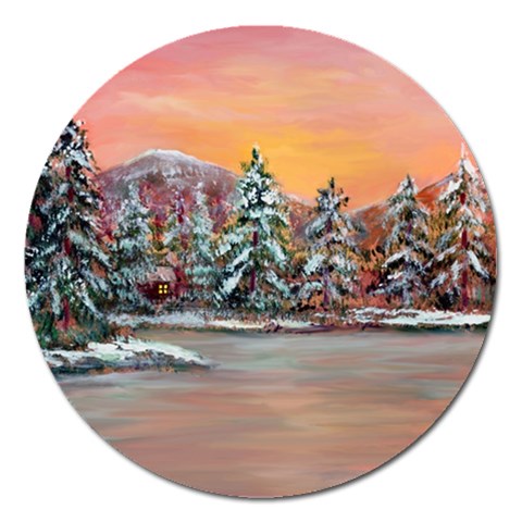  Jane s Winter Sunset   by Ave Hurley of ArtRevu ~ Magnet 5  (Round) from ArtsNow.com Front