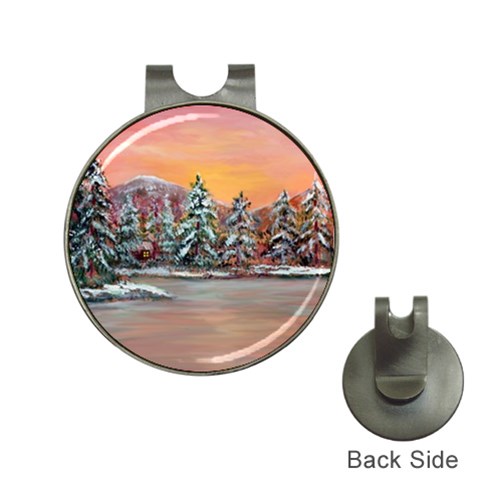  Jane s Winter Sunset   by Ave Hurley of ArtRevu ~ Golf Ball Marker Hat Clip from ArtsNow.com Front