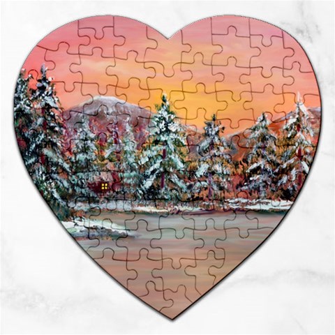  Jane s Winter Sunset   by Ave Hurley of ArtRevu ~ Jigsaw Puzzle (Heart) from ArtsNow.com Front