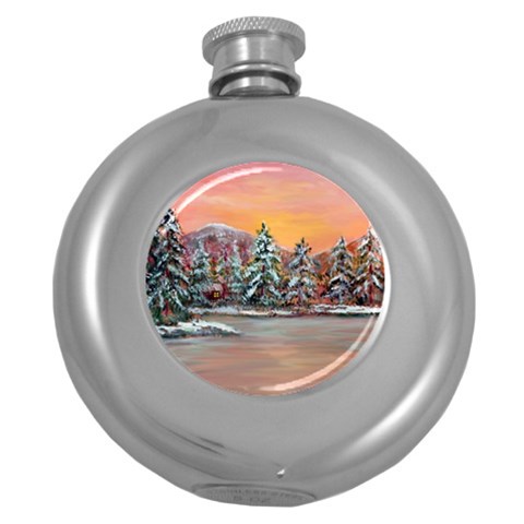  Jane s Winter Sunset   by Ave Hurley of ArtRevu ~ Hip Flask (5 oz) from ArtsNow.com Front