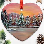  Jane s Winter Sunset   by Ave Hurley of ArtRevu ~ Heart Ornament (Two Sides)