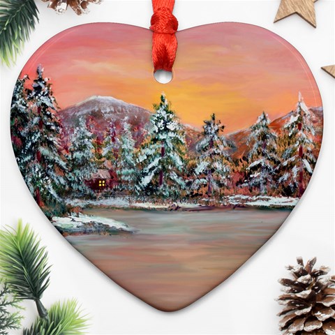  Jane s Winter Sunset   by Ave Hurley of ArtRevu ~ Heart Ornament (Two Sides) from ArtsNow.com Back