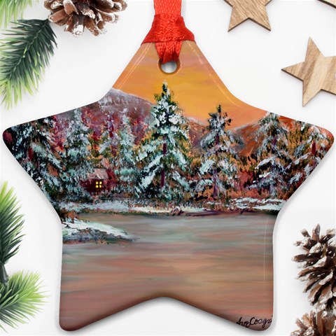  Jane s Winter Sunset   by Ave Hurley of ArtRevu ~ Star Ornament (Two Sides) from ArtsNow.com Front