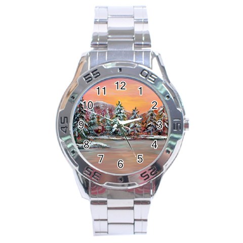  Jane s Winter Sunset   by Ave Hurley of ArtRevu ~ Stainless Steel Analogue Watch from ArtsNow.com Front