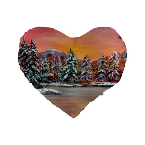  Jane s Winter Sunset   by Ave Hurley of ArtRevu ~ Standard 16  Premium Heart Shape Cushion  from ArtsNow.com Front