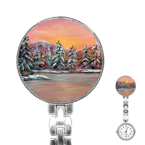  Jane s Winter Sunset   by Ave Hurley of ArtRevu ~ Stainless Steel Nurses Watch from ArtsNow.com Front