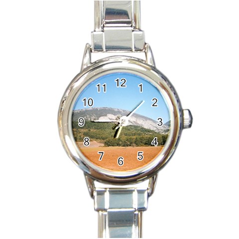 mountainscene1 Round Italian Charm Watch from ArtsNow.com Front